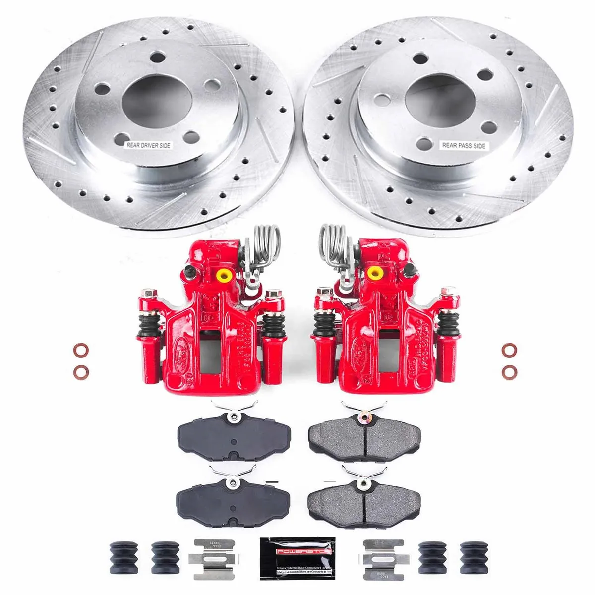 Z23 Evolution Sport Upgrade Kit: Drilled/Slotted Rotors; Carbon-Fiber Ceramic Pads; Powder Coated Calipers product image