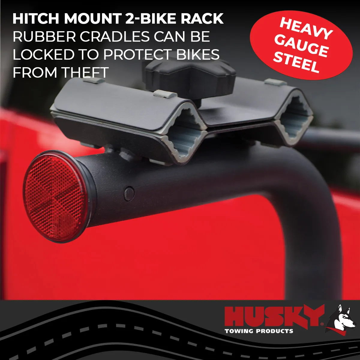 Husky Towing 81146 2 Receiver Mount Holds 2 Bikes Swing Away Frame Clamp Without Lock Non-Folding product image