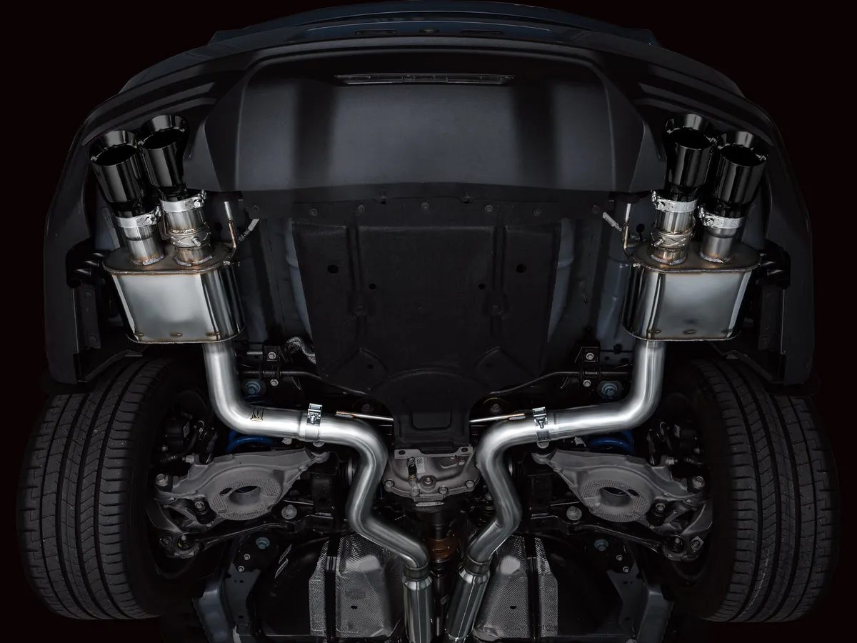 AWE SwitchPath™ Exhaust for S650 Ford Mustang GT Fastback - Quad Chrome Silver Tips product image