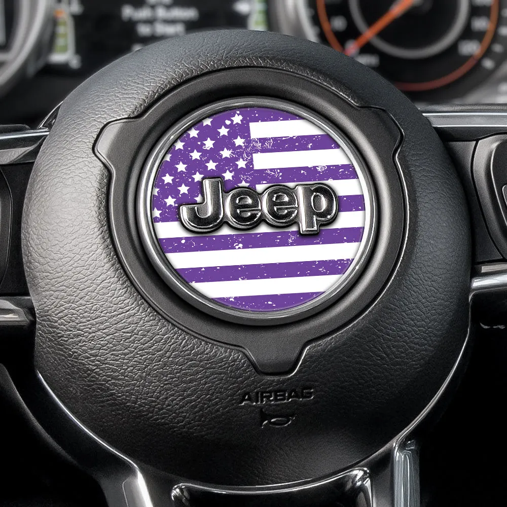 Under The Sun Inserts Distressed White & Purple Steering Wheel Decal