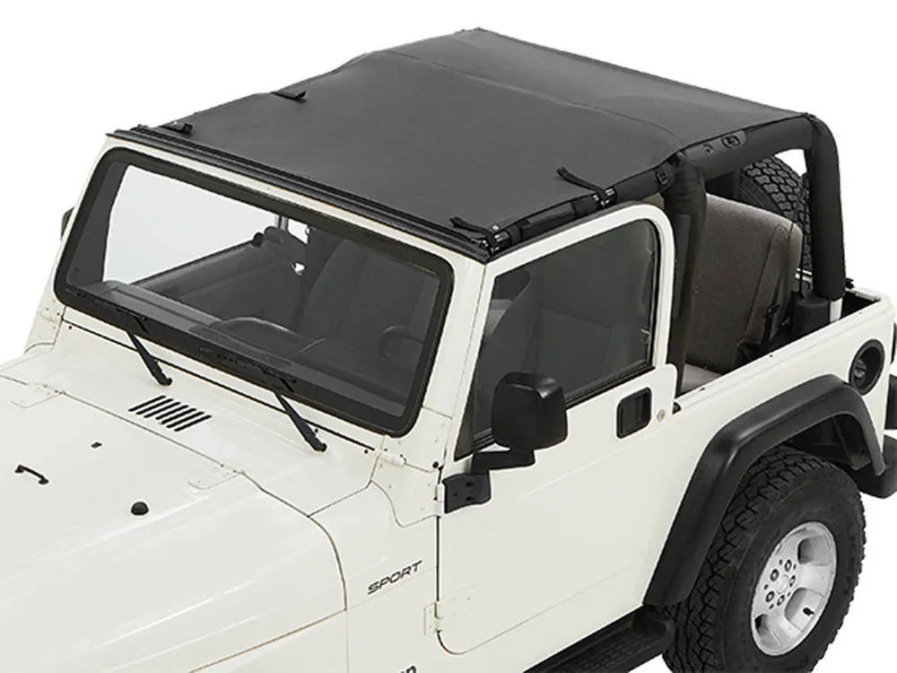 Jeep Wrangler Bikini Top Sun Extended Safari Style Bikini Top For Jeep 1997-2006 Wrangler TJ Black Diamond Bestop product image
