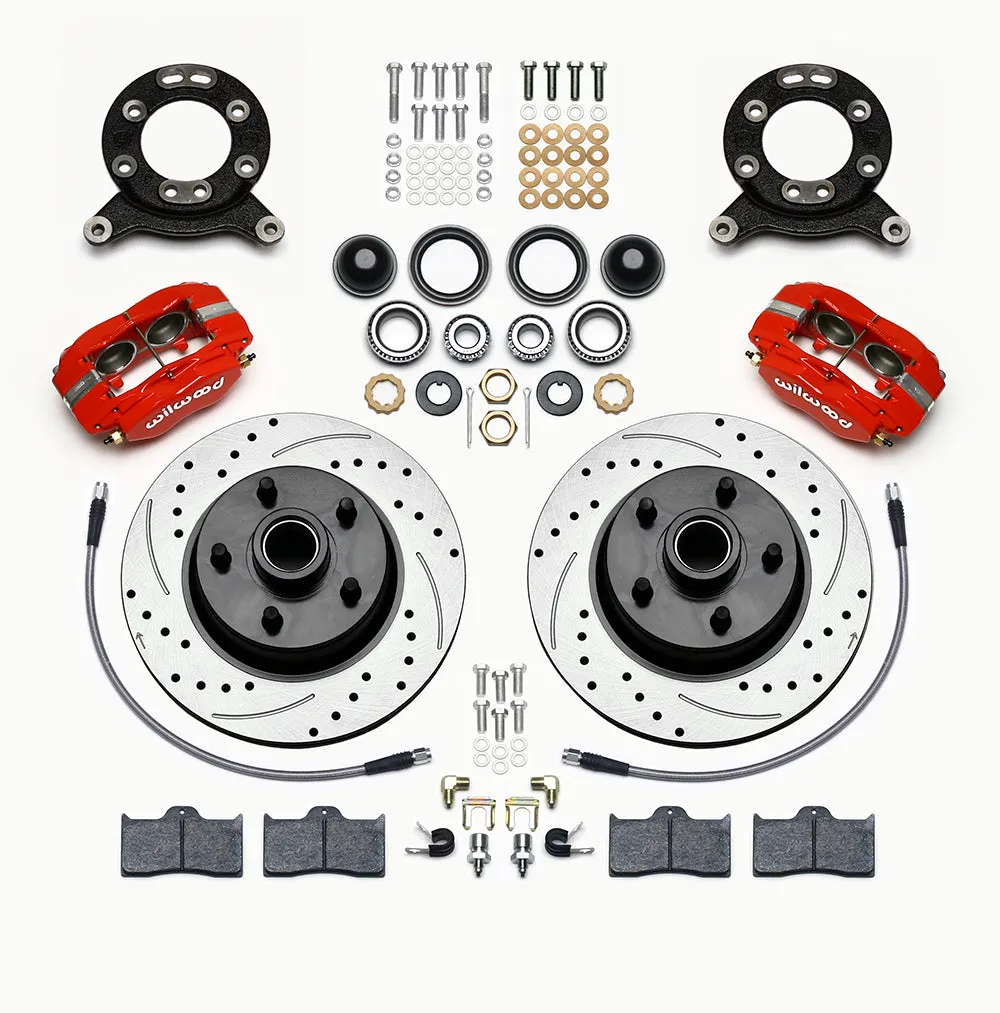 Wilwood FDL-M Front Kit 11.30in 1 PC RotorandHub Red 1965-1969 Mustang Disc and Drum Spindle product image
