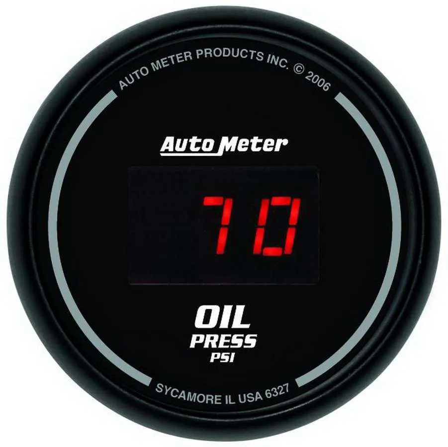 AutoMeter Gauge, Oil Pressure, 2 1/16", 100psi, Digital, Black Dial w/ Red LED