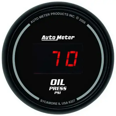 AutoMeter Gauge, Oil Pressure, 2 1/16", 100psi, Digital, Black Dial w/ Red LED