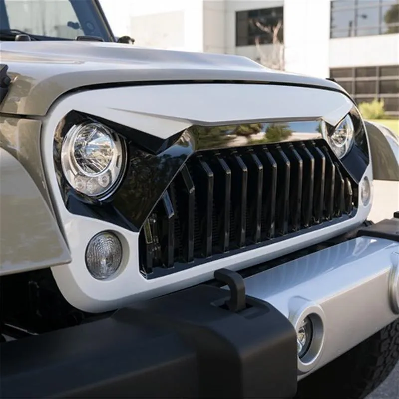 USA ONLY Gladiator Vader Front Painted Black White Grille for 2007-2018 Jeep Wrangler product image