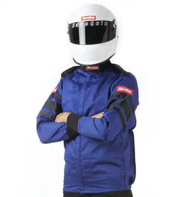 Racequip Multi Layer Racing Driver Fire Suit Jacket; Sfi 3.2a/ 5 ; Blue Medium