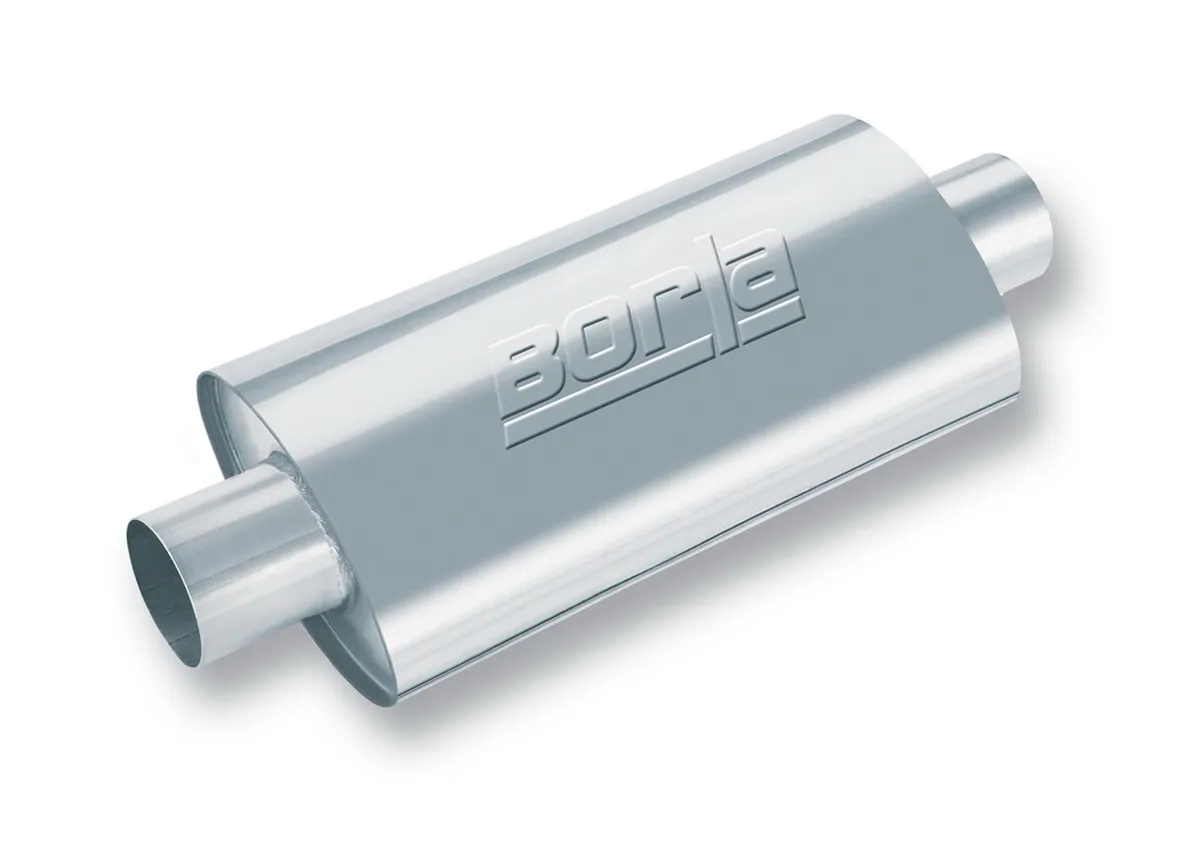 XR-1 Stainless Sportsman Racing Mufflers Full Bodied Cars CenterCenter Oval Body 4 in. Inlet 4 in. Outlet 16 in. x 4.5 in. x 7.88 in. Body Size 21 in. Overall Length T-304 Stainless Steel product image
