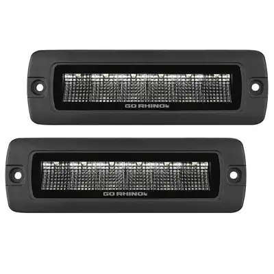 Go Rhino go Rhino 750300621sbf Blackout Series - Sixline 6-Led Flood Lights With Flush Mount, Pair