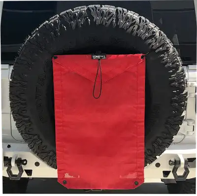 Bartact Spare Tire Trash Bag & Pet Divider Pat Pend for Jeep Wrangler, Gladiator, Ford Bronco, etc Bartact - RED