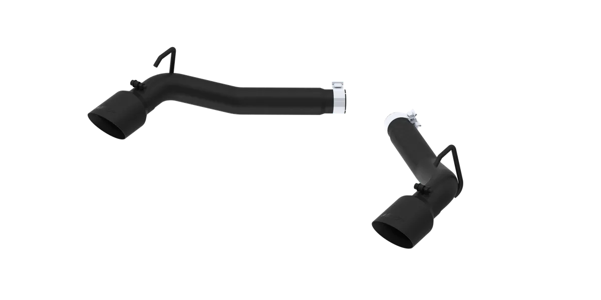 Armor BLK Axle Back Exhaust System; 3 in.; Incl. Muffler Delete Pipe/Tailpipes/Hardware/4.5 in. OD Tips; Black Coated; product image