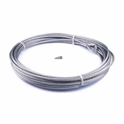 Warn WARN - For Warn Zeon-10 Winch; 3/8 Inch Diameter x 80 Foot Length; Galvanized Aircraft Wire
