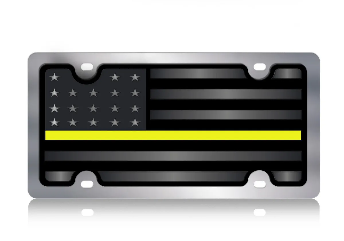 Blacked Out USA Flag w Dark Blue Opaque Stripe ss Plate product image
