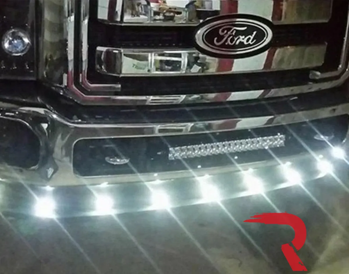 Universal Amber LED Front Lower Air Dam Light Kit with Smoked Lens and Black Bezel - 9pc Sequentially Connected LED Ligh product image
