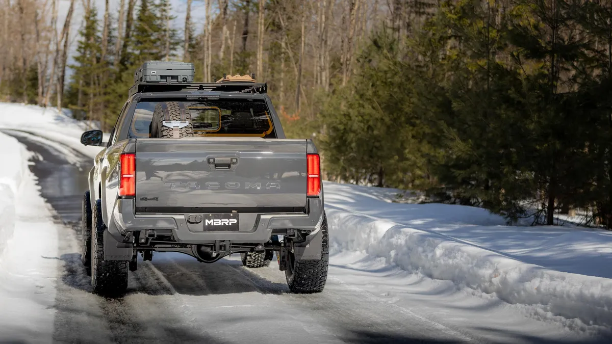 Armor Lite Cat Back Exhaust System; 3 in.; Aluminized Steel; Single Side Exit; Pre-Axle; Turn Down Tail; product image