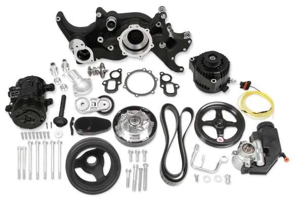 Holley lt Midmount Complete Accessory Drive System w Alt P/S A/C Water Pump Belts