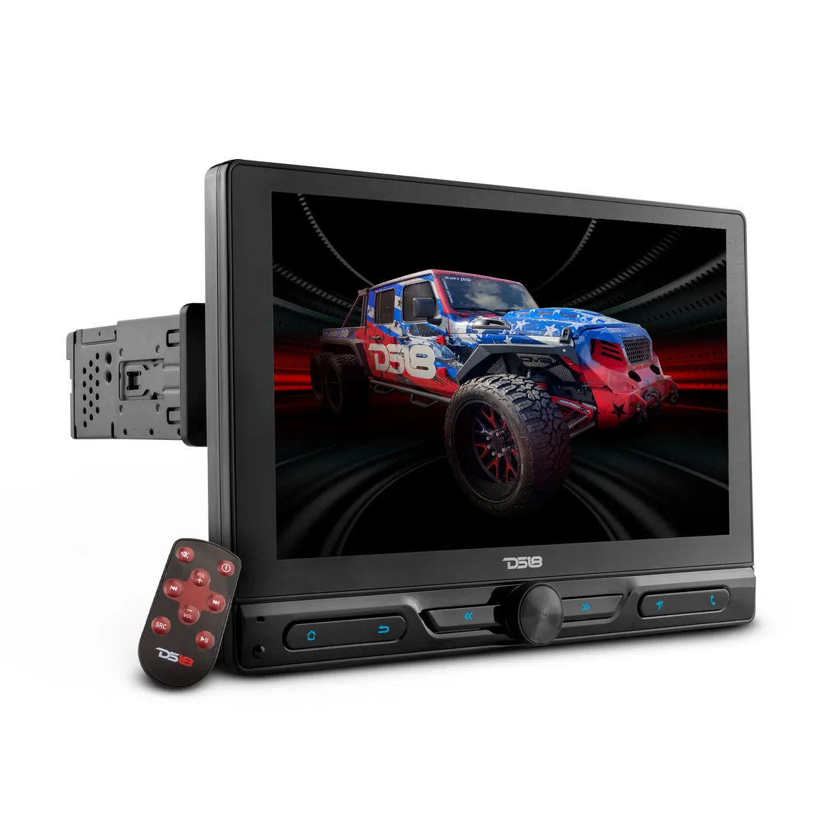 10.5" Floating Rotating Swivel Modular Touchscreen Mechless Single-DIN Headunit with Bluetooth, Mirror Link, USB, Gps and Android 10 (4x64GB) product image