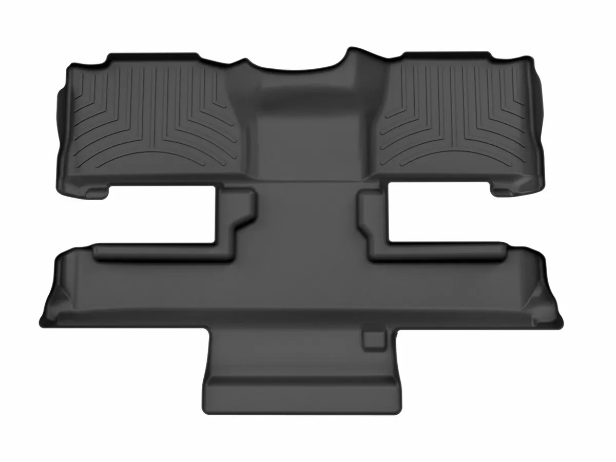 2011 + Chevrolet Tahoe Black Rear FloorLiner Fits vehicles with 2nd row Buckets does not fit Hybrid: Includes center isle piece / 2011 + GMC Yukon/Yukon Denali Black Rear FloorLiner Fits vehicles with 2nd row Buckets does not fit Hybrid: Includes center product image