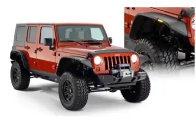 Bushwacker 0718 Wrangler Fits 4door Sport Utility Models Only ff Flat Style 4pc