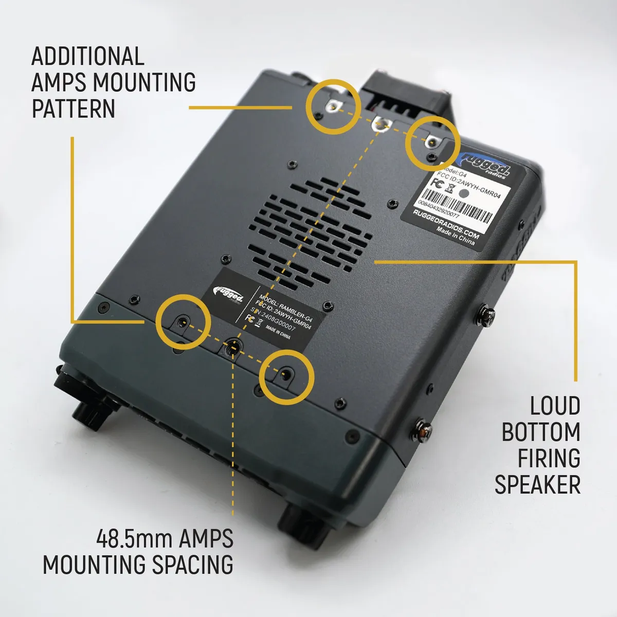 Radio Kit Plus - Rambler G4 High Power GMRS Mobile Radio Kit with External Speaker product image