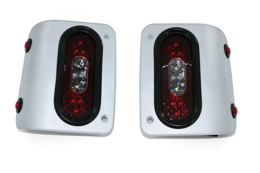 Jeep JL/JLU Wrangler Off Road LED Tail Light Kit - Raw Aluminum product image