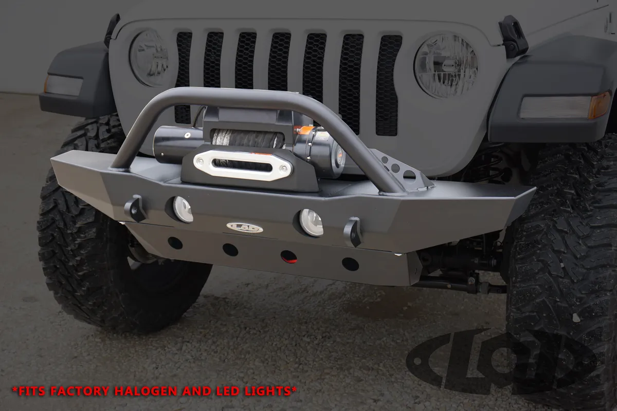 LOD Destroyer Mid-Width Front Bumper w/ Bull Bar, Black Powder Coated - JT/JL product image