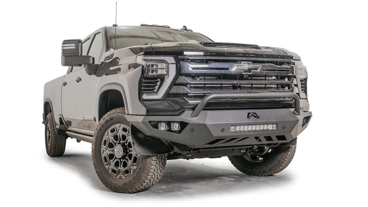 Vengeance Front Bumper; 2 Stage Black Powder Coated; w/Pre-Runner Guard; product image