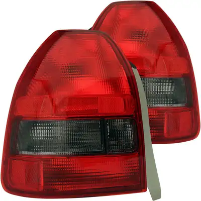 ANZO USA 1996-1998 Honda Civic Red/Smoke Lighting 3 Door Set