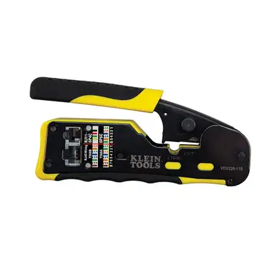 Klein Tools Ratcheting Cable Crimper/Stripper/Cutter For Passthru