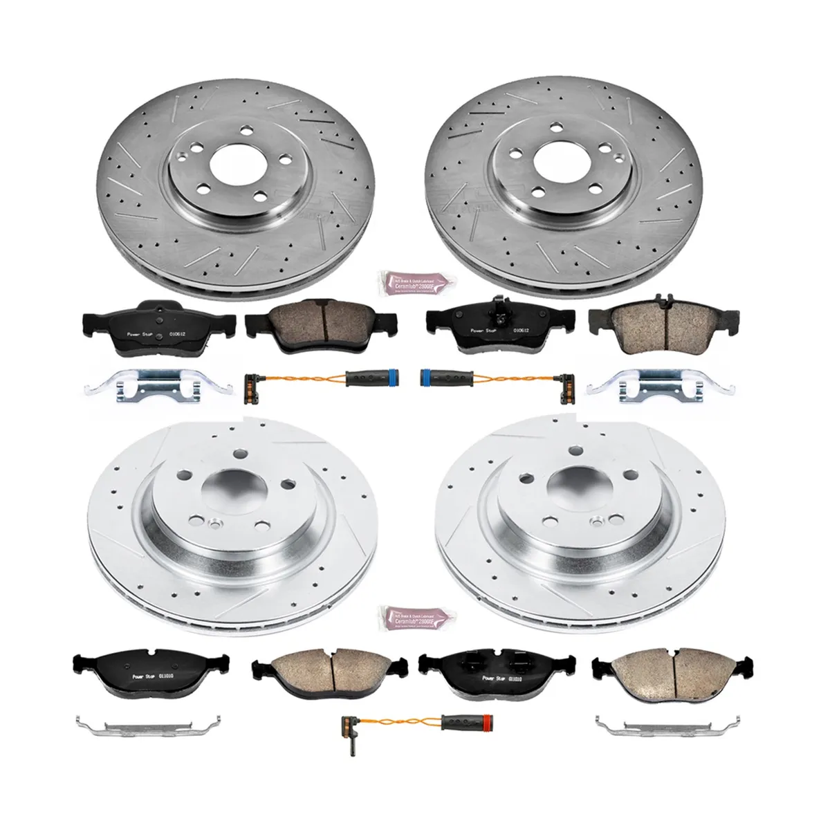 Z23 Evolution Sport Upgrade Kit: Drilled/Slotted Rotors; Carbon-Fiber Ceramic Pads W/Hardware; Pad Sensors product image