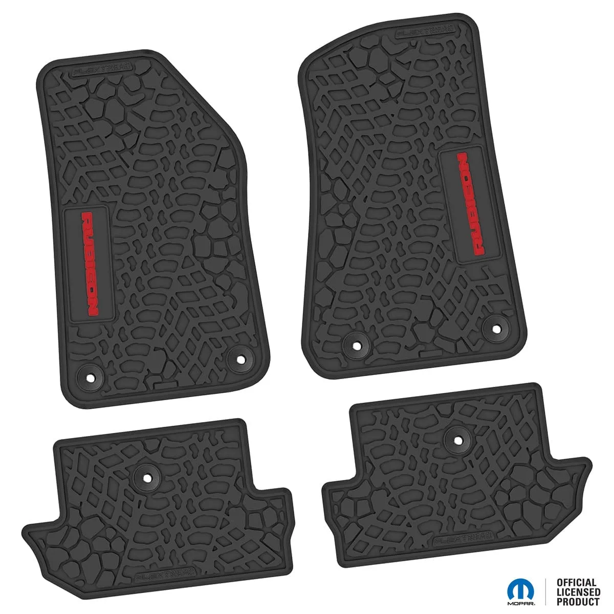18-24 Jeep JL 2 Dr Front and RearTire Tread/Scorched Earth Scene w/ Rubicon Insert - Black w/ Light Blue Insert product image