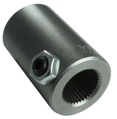 Borgeson Borgeson - Steering Coupler - P/N: 312500 - Steel steering coupler. Fits 11/16 in.-36 Spline X 3/4 in. Smooth bore.
