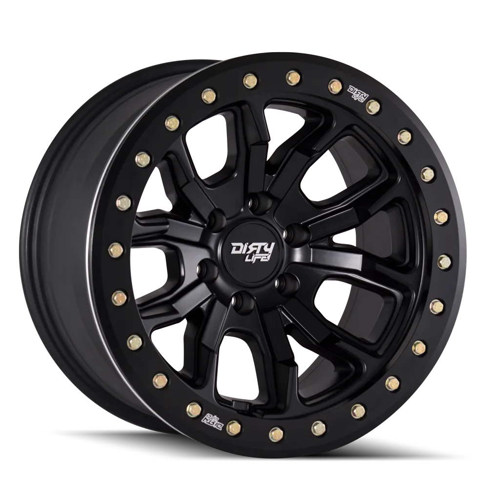 DIRTY LIFE Dirty Life DT-1 9303 Series Beadlock Wheel, 17x9 8x6.5 -12mm - Matte Black