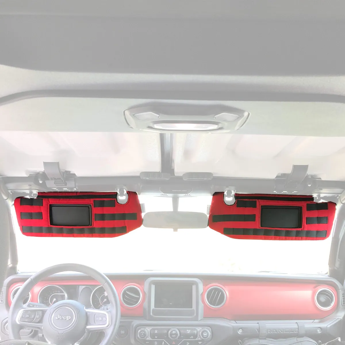Jeep Sun Visor Cover w/PALS Webbing for Molle Attachments for Visors With Mirrors For 19- Up Jeep Gladiator Black Bartact product image