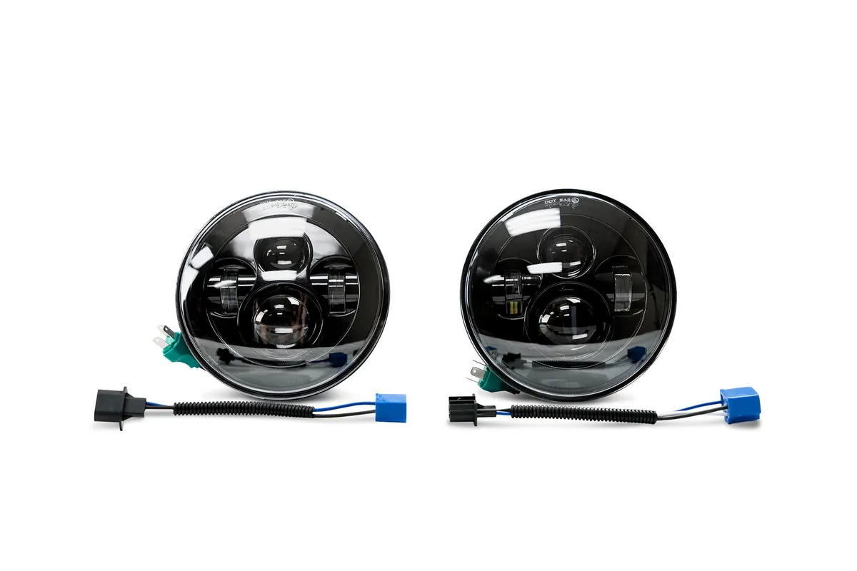 9718 Jeep Wrangler LED Headlights Pair w/ Antiflickers product image