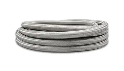 Vibrant Performance Stainless Steel Braided Flex Hose; -10AN; 0.5625 in. Hose ID; 0.828 in. Hose OD; 1000 PSI Operating Pressure; 5000 PSI BP; Natural; 5 ft. Roll;