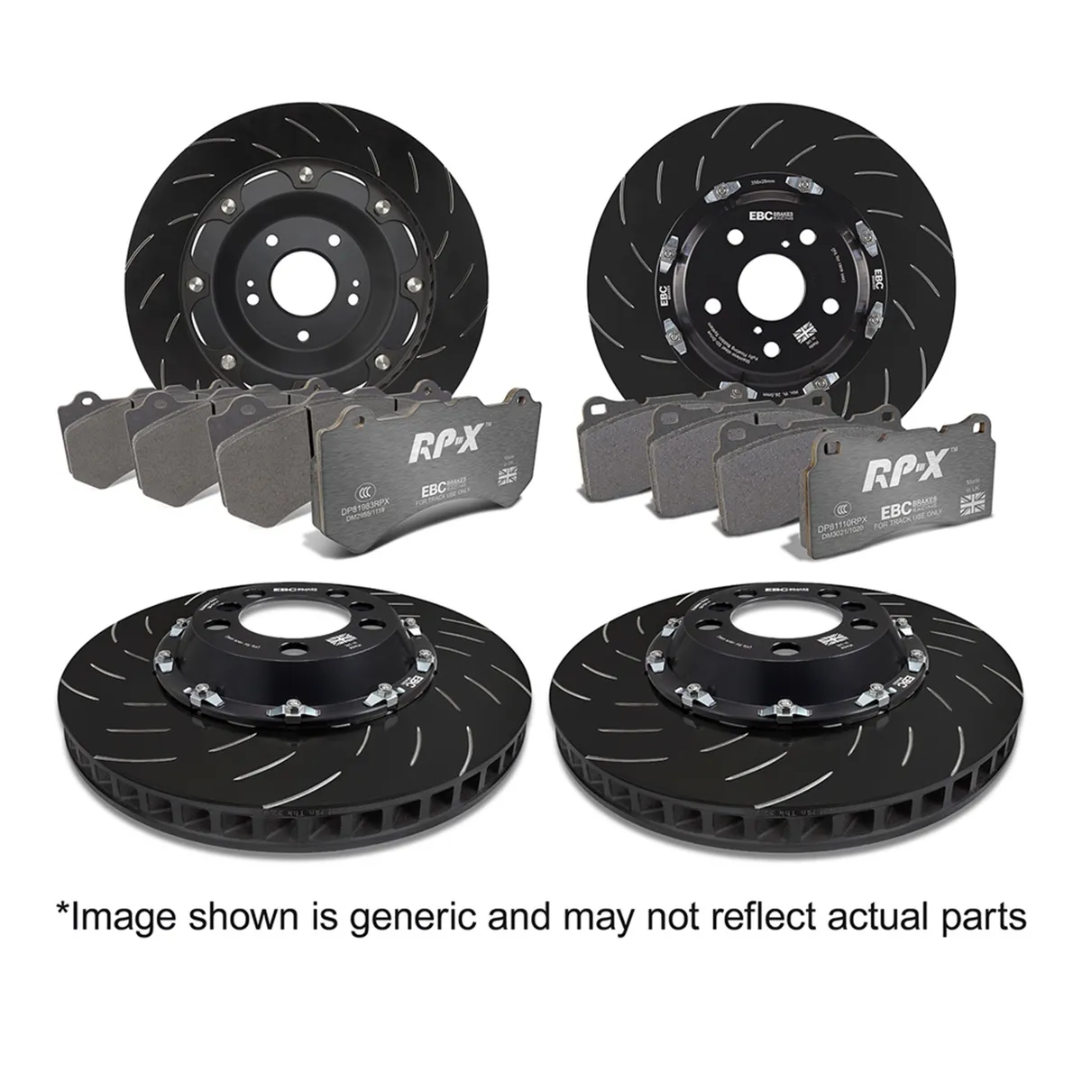 EBC Brake Pad Disc Rotor Full Kit; Front And Rear Axles; 2-Piece Fully-Floating Brake Discs; product image