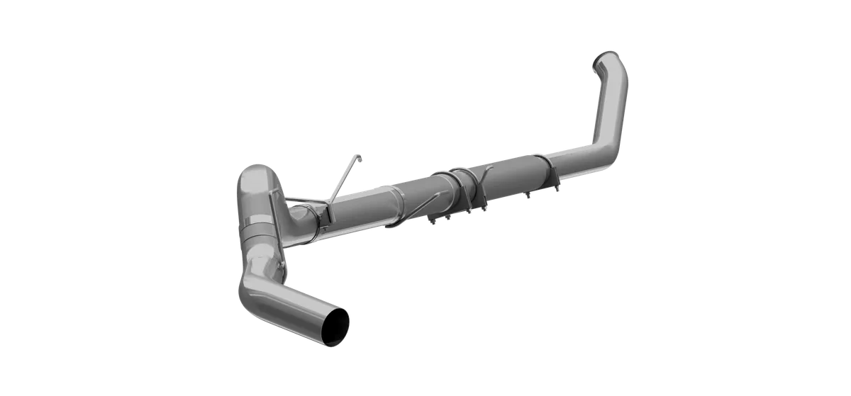 Armor Lite Turbo Back Exhaust System; 5 in.; Incl. 4 in. Turbo Down Pipe/Ext. Pipe/Muffler Delete Pipe/Over Axle Pipe/Tailpipe/Hardware; No Tip; Single Side Exit; Aluminized; product image