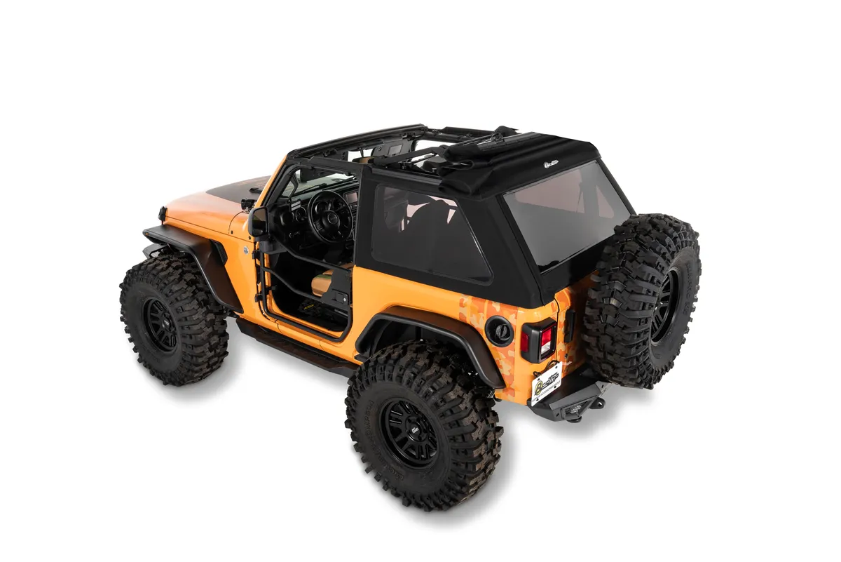 Jeep Wrangler Trektop Glide Slantback Soft Tops For Jeep 2018-Current Wrangler JL 2 Door Black Premium Twill Bestop product image