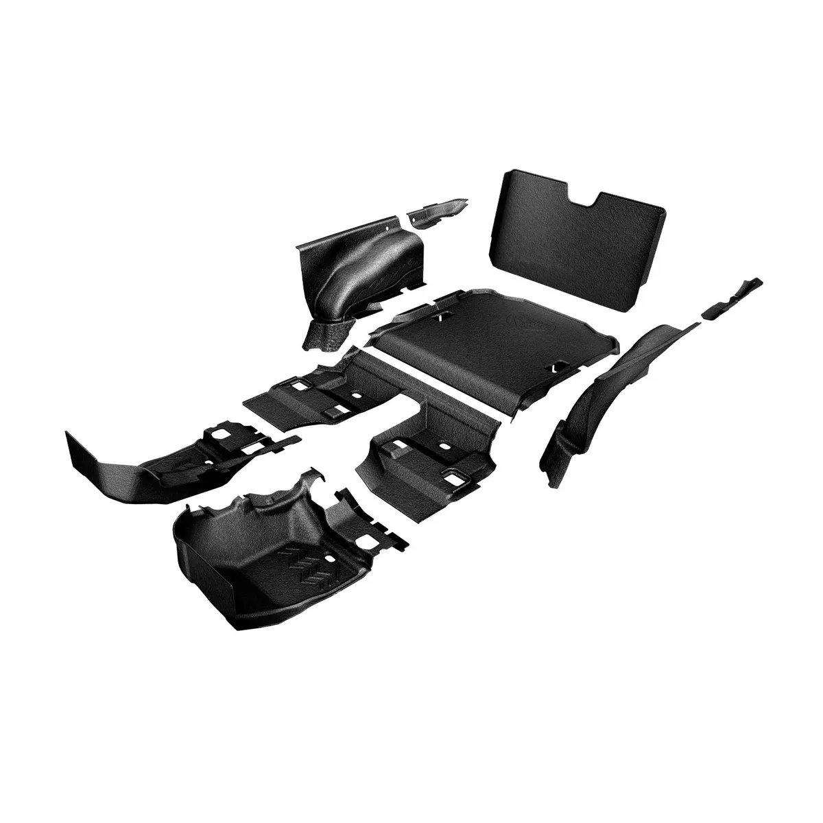 11-18 Wrangler JK 2dr full vehicle kit front and rear flooring cargo mat wheelhouse covers (l/r) seatback cover mesa smoke product image