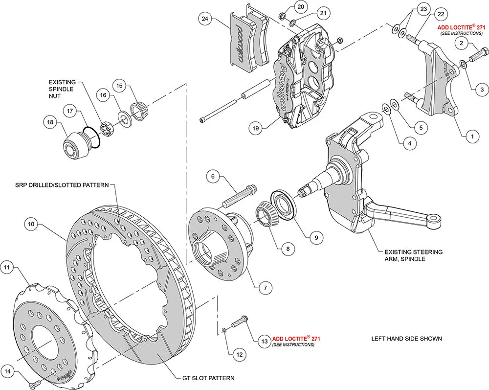 1955 - 1957 Chevrolet Forged Narrow Superlite 6R Big Brake Front Brake Kit (Hub) - 140-12307 product image