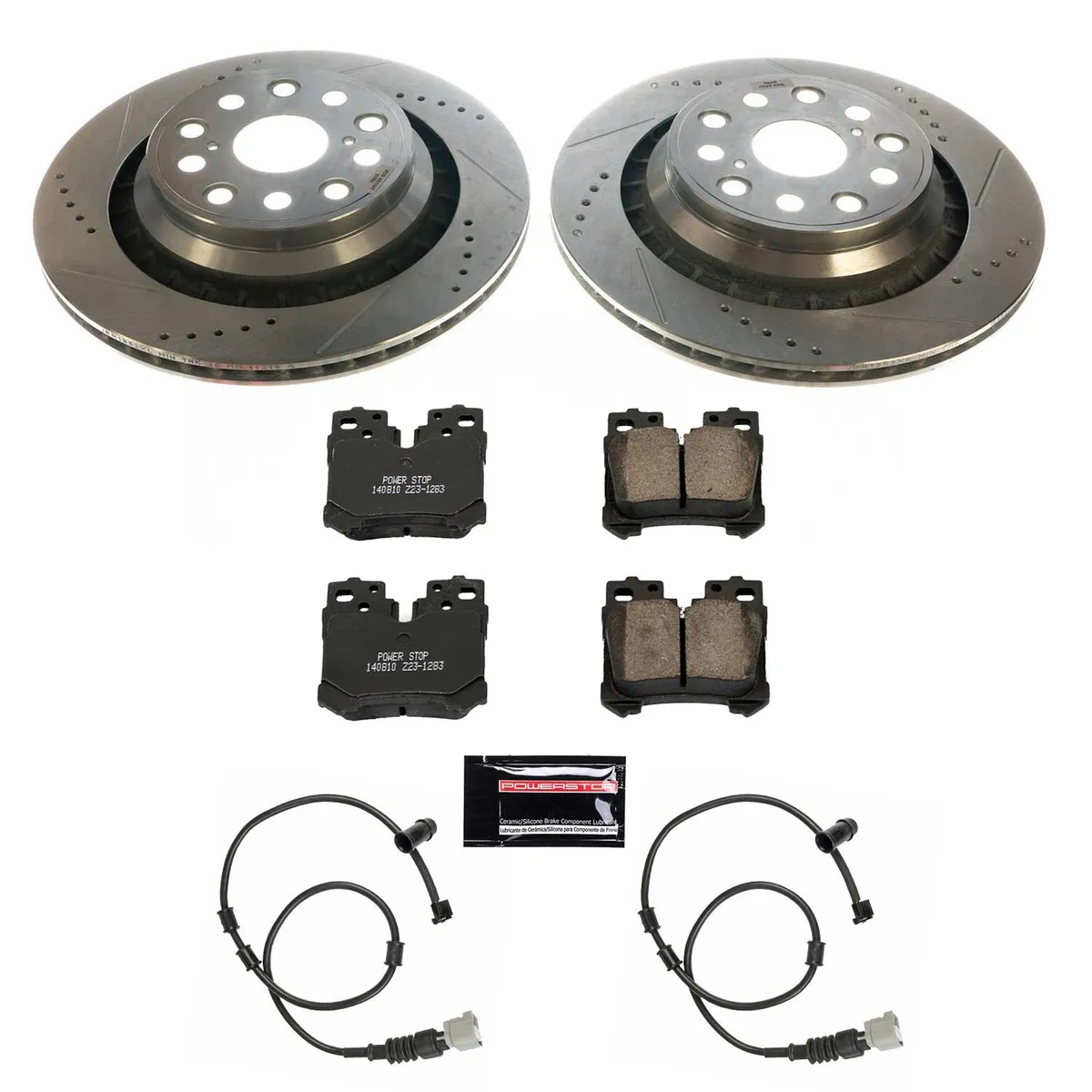 Z23 Evolution Sport Upgrade Kit: Drilled/Slotted Rotors; Carbon-Fiber Ceramic Pads W/Hardware; Pad Sensors product image