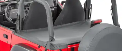 MasterTop Jeep YJ Tonneau Cover For Hard Top W/Soft Top Hardware Removed 92-95 Wrangler YJ Black Diamond MasterTop