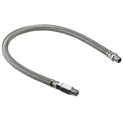 Bulldog Winch Leader Hose With Check Valve 3/8 Inch X 20 Inch Stainless Braided Bulldog Winch
