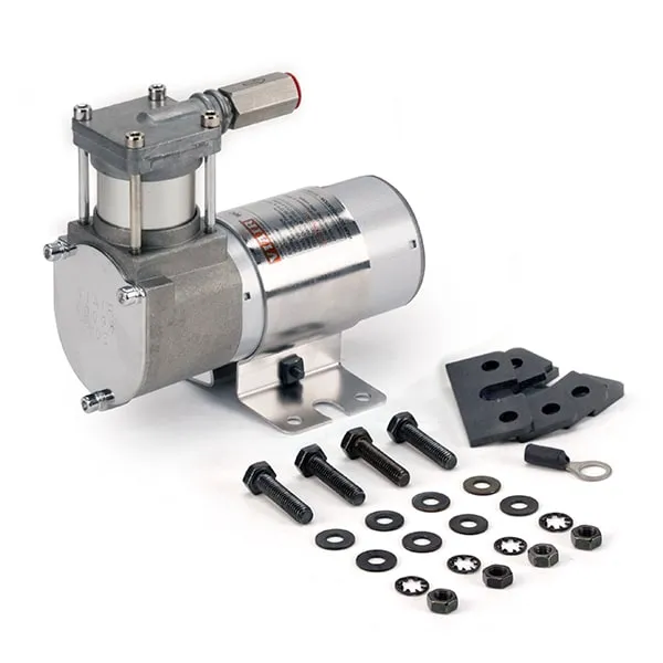 98c Stealth Black Compressor Kit W/External Check Valve & Omega Style Mounting Bracket(12v10% Duty) product image