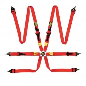 OMP Racing INC First 2 Harness Red Clip In 6 Point