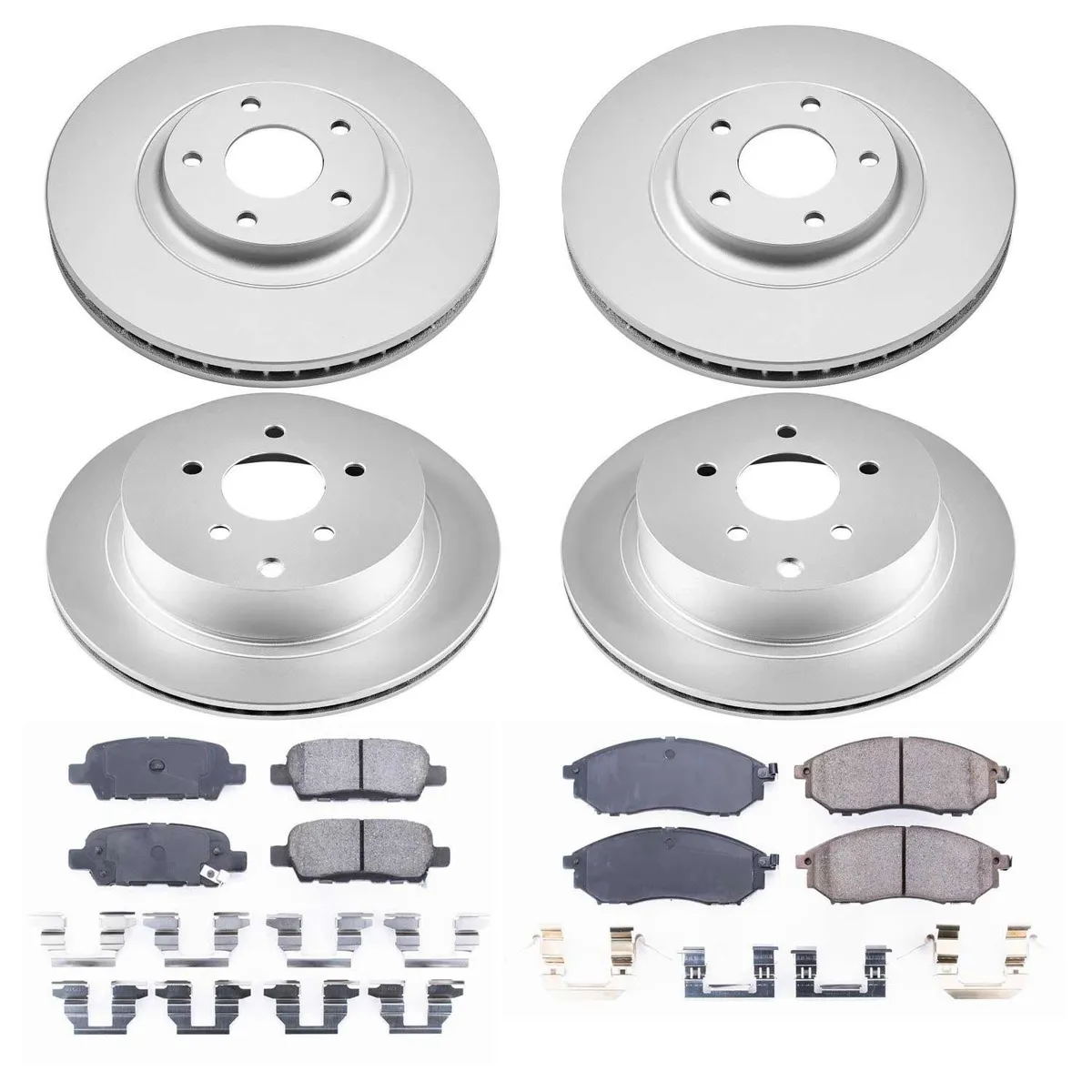 Z17 Geomet Coated Rotor Kit: Genuine Geomet Fully Coated Rotors; Ceramic Pads W/Hardware product image