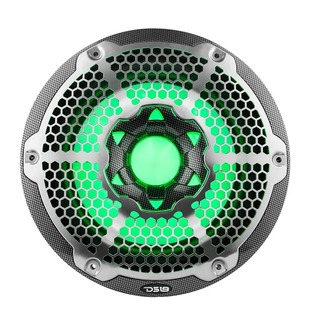 Nxl 10" Marine Subwoofer With LED RGB Lights 300 Watts Rms Svc 4-Ohm -Black Carbon Fiber product image