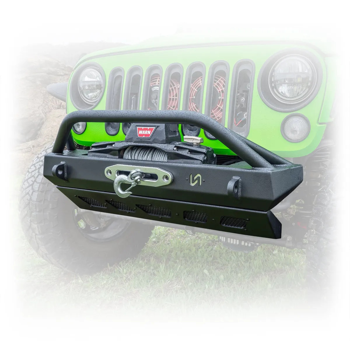 Turn Offroad Jeep JK/JL/JT Front Bumper with Welded Bull Bar & Skid Plate | 2007–2025
