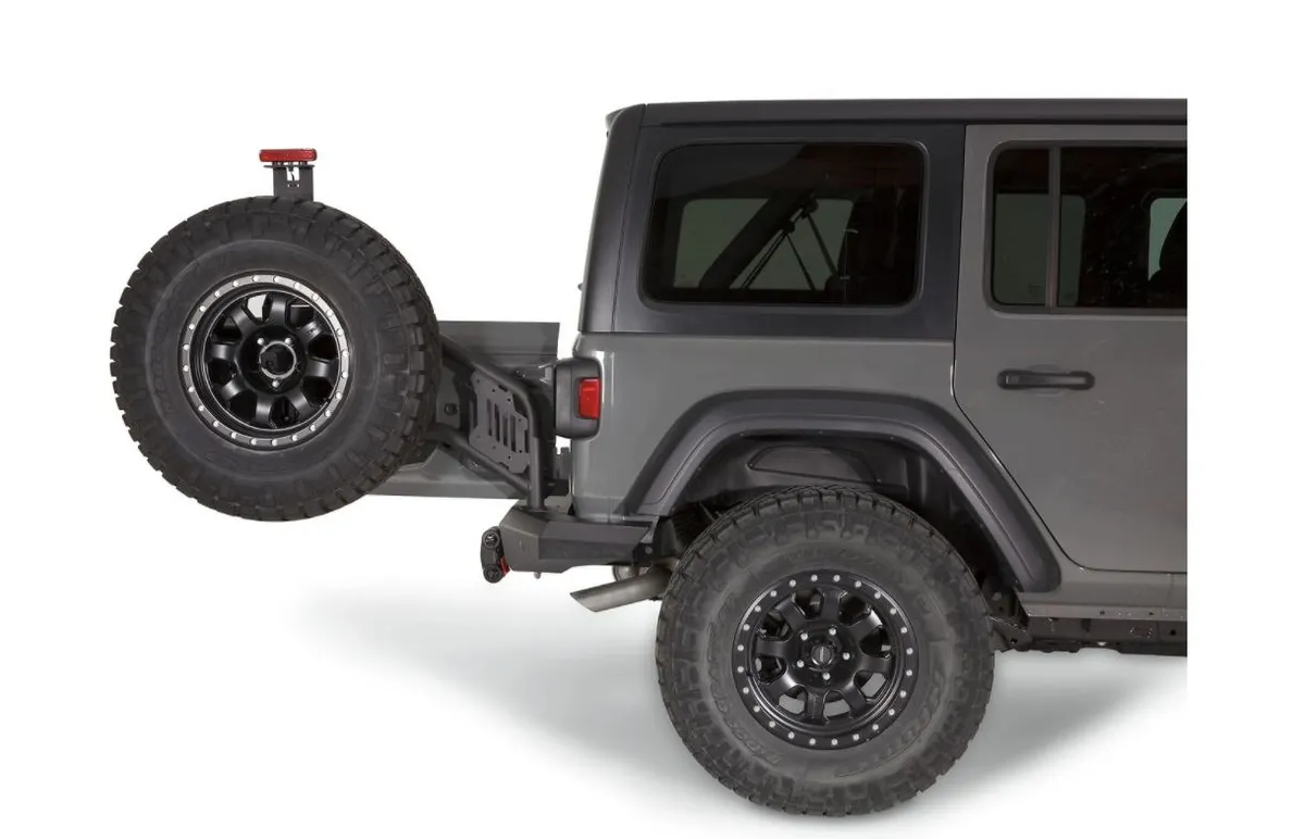 WARN - Mounts to Elite Rear Bumper and can accommodate up to a true 40-inch tire. Made of durable black steel and wearing a corrosion-resistant powder-coated product image