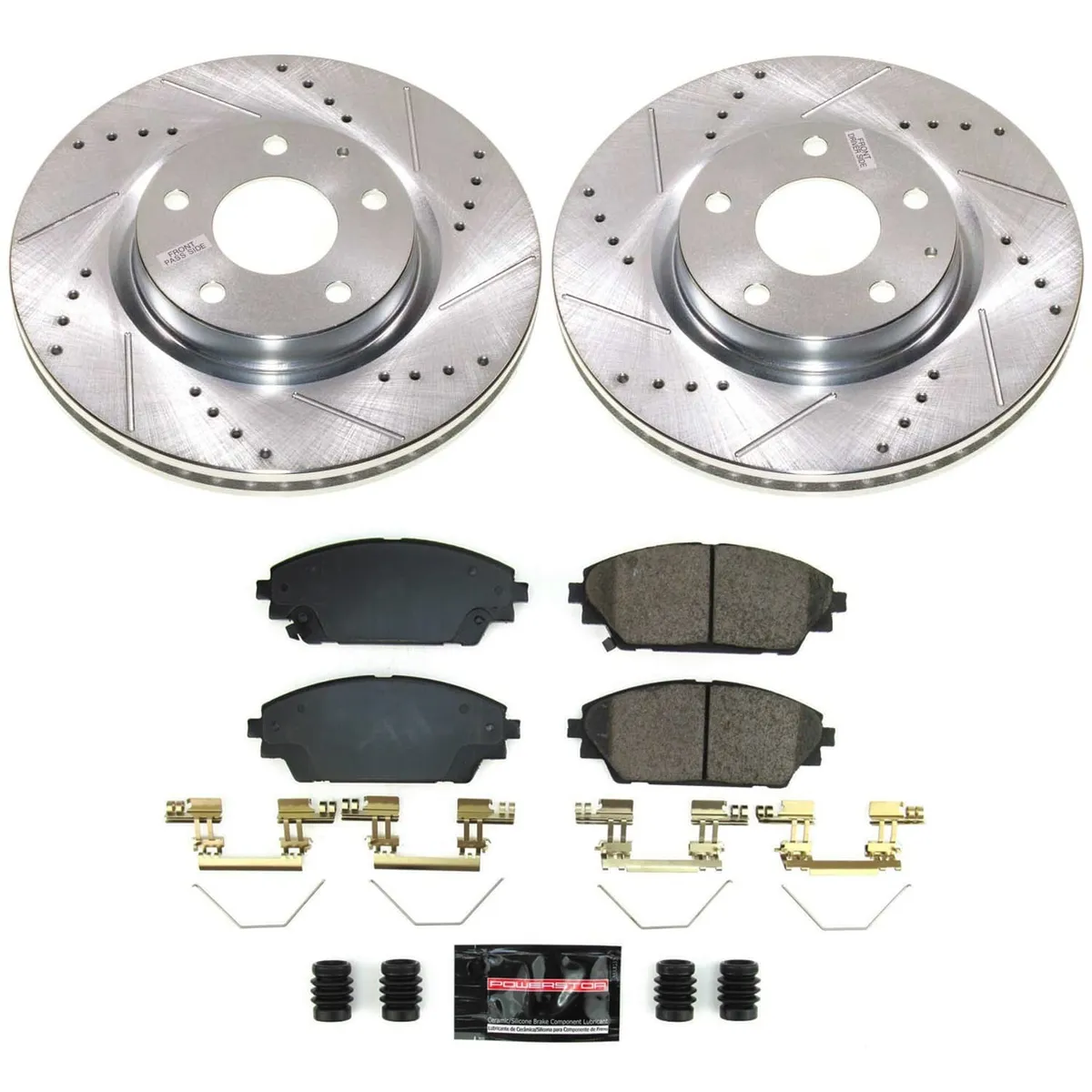 Z23 Evolution Sport Upgrade Kit: Drilled/Slotted Rotors; Carbon-Fiber Ceramic Pads W/Hardware product image
